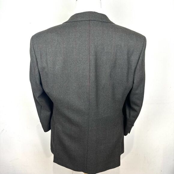 Hugo Boss Olive Windowpane Cashmere Blend‎ Tizian Blazer 44L Read - Picture 7 of 16
